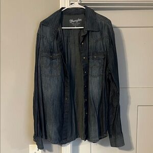 Wrangler Men's Dark Blue Denim Shirt Jacket